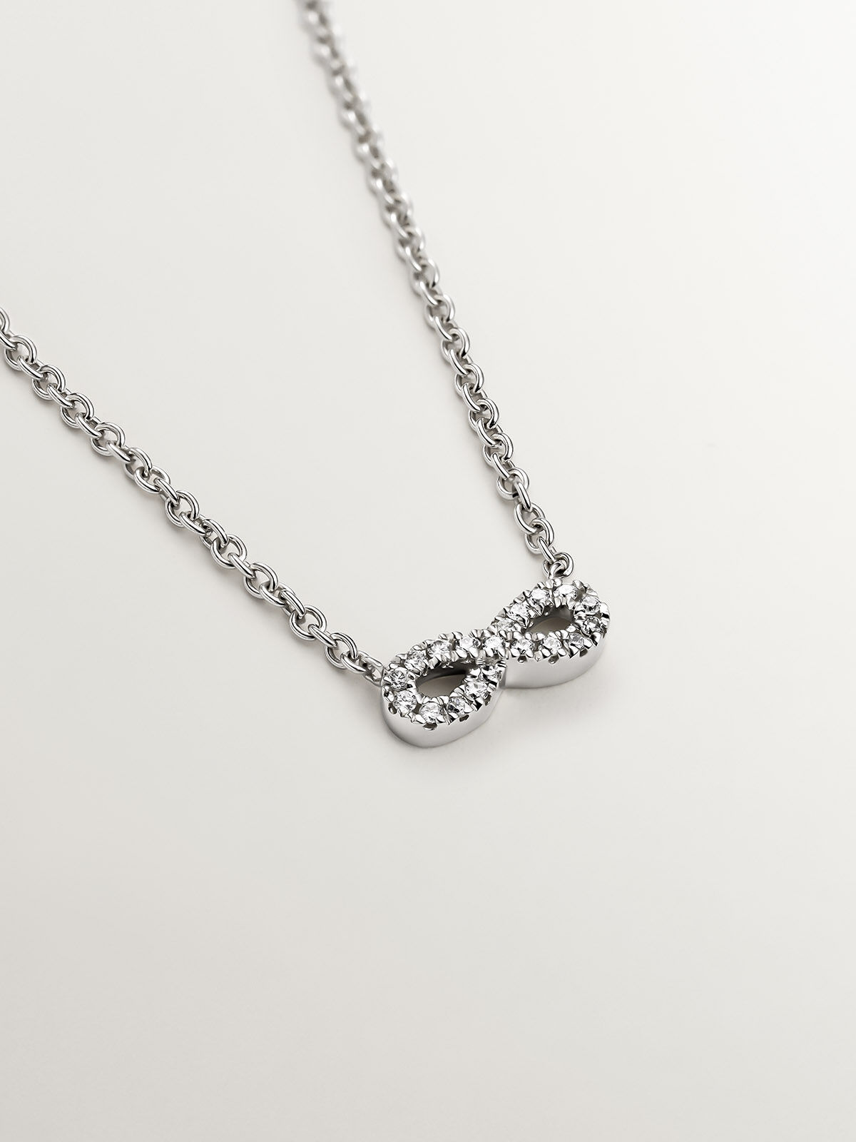 Infinity necklace white gold deals