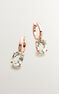 Boucles d'oreilles créoles moyennes quartz argent plaqué or rose , J03810-03-GQ