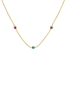 Necklace in 9k yellow gold with multicoloured gemstones and diamonds , J04984-02-RU-BS-EM,hi-res