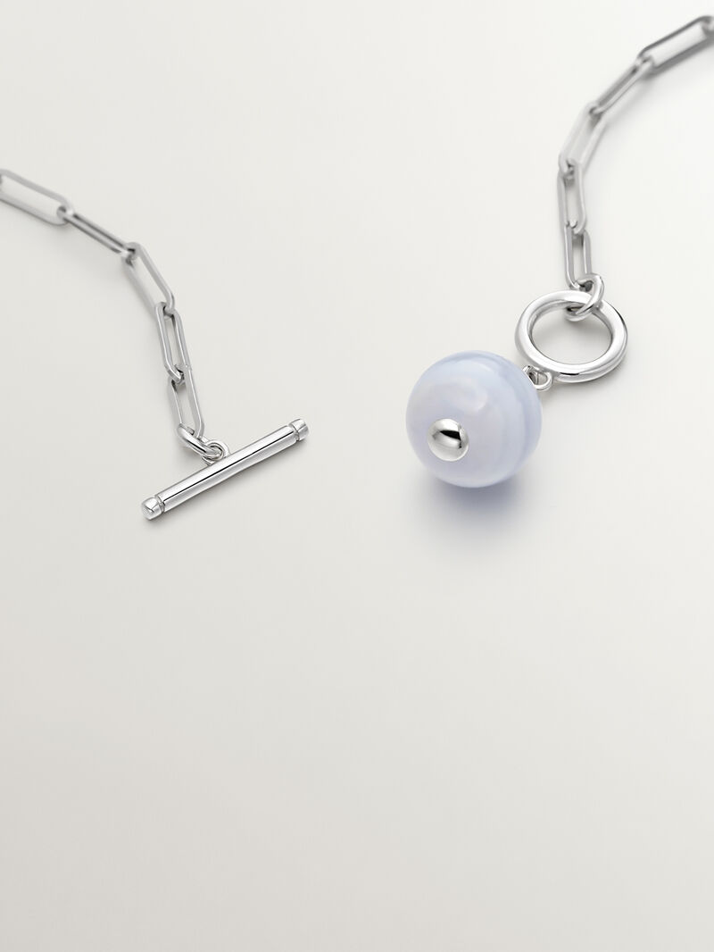 925 silver chain with blue agate image number 5