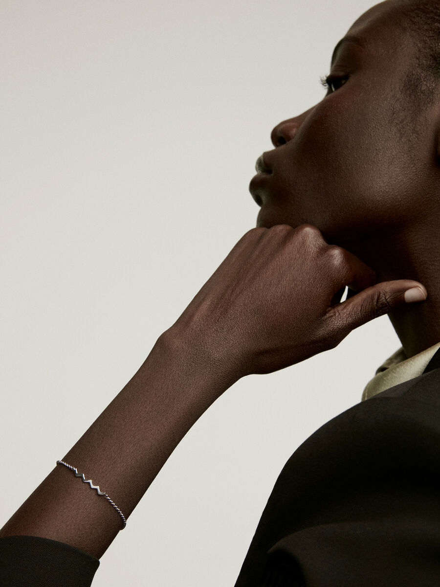 Pulsera zigzag de plata, J03039-01, hi-res