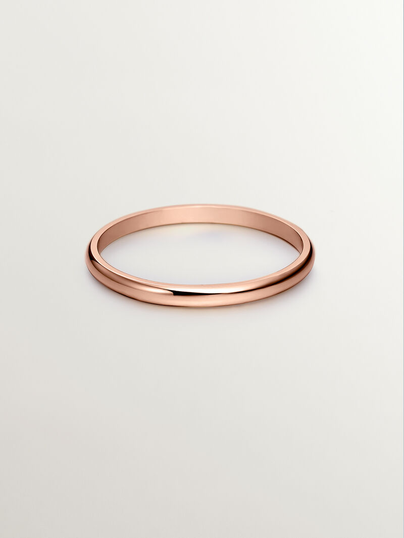 1.70mm half round rose gold wedding band image number 1