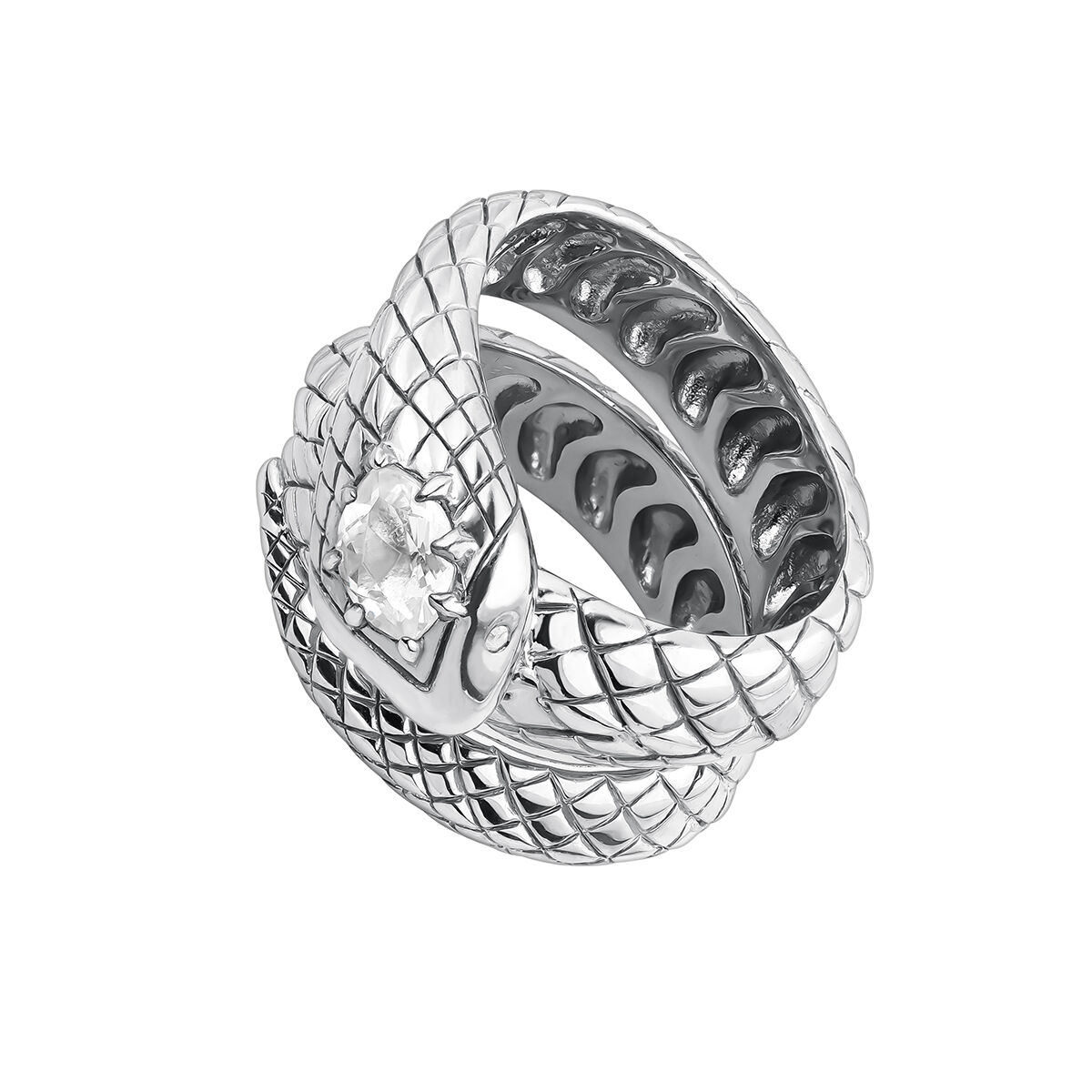 Silver topaz snake ring , J04950-01-WT-WS, hi-res