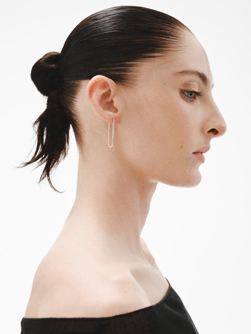 925 Silver Extra Long Aro Earrings image number 1