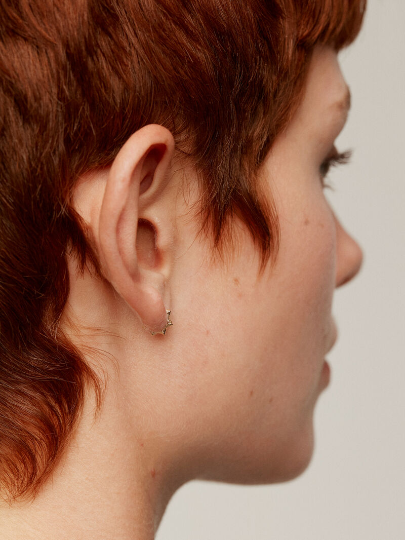 Individual 9K yellow gold earring in star shape. image number 3