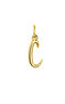 Gold-plated silver C initial charm  , J03932-02-C