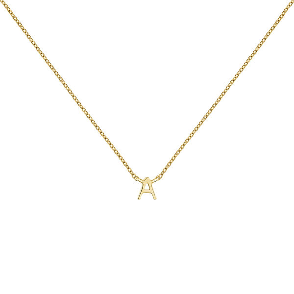 Gold Initial A necklace, J04382-02-A,hi-res