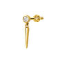 Boucle d'oreille piercing en or jaune pointe diamant 0,02 ct , J03876-02-H