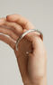 Irregular-shaped, embossed silver bracelet, J05211-01