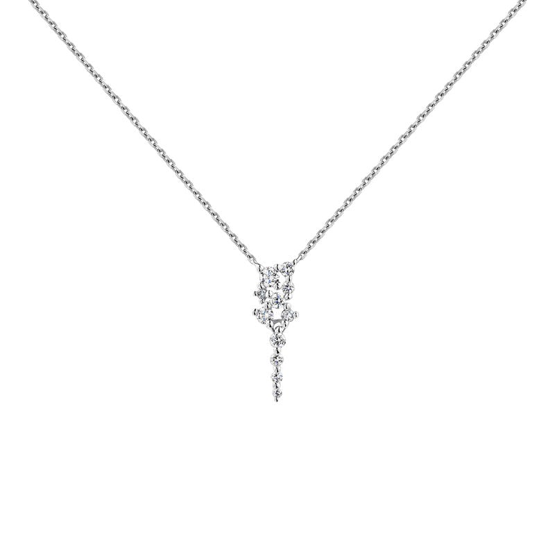 9kt white gold diamond teardrop necklace, J04962-01, hi-res