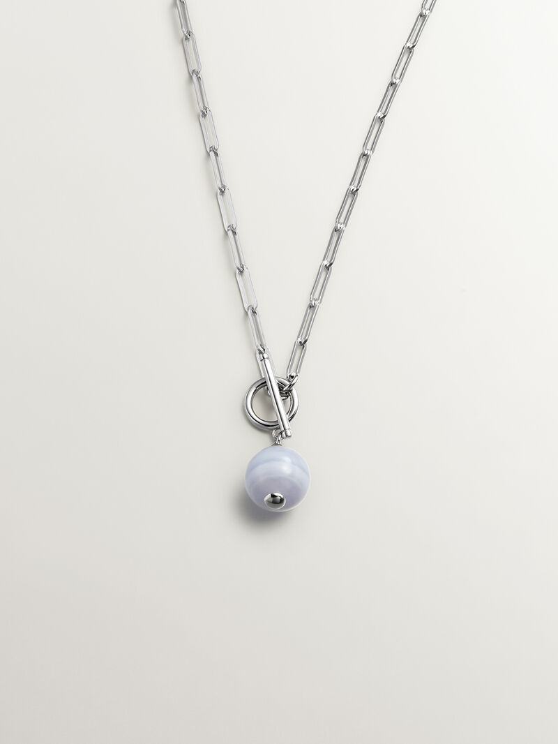 925 silver chain with blue agate image number 0