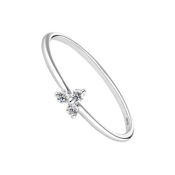 White gold diamond clover ring, J04434-01,hi-res