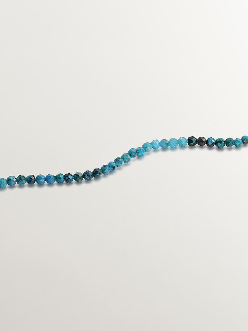 925 Silver necklace bathed in 18K yellow gold with chrysocolla beads. image number 4