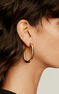 Gold plated oval earrings , J00933-02