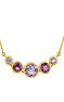Pendant in 18k yellow gold-plated silver with rhodolites and amethysts, J05297-02-PAM-RO