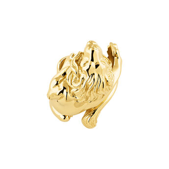 Anillo león de plata recubierta de oro , J04237-02, mainproduct