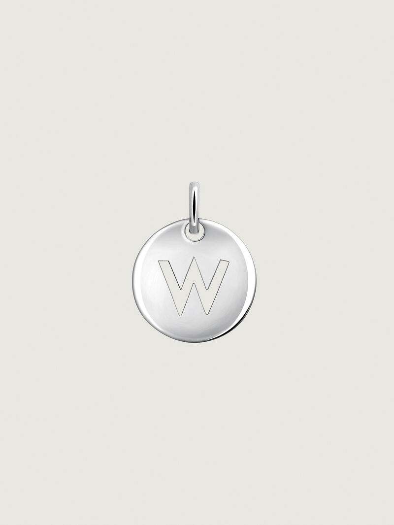 925 Silver charm with initial W. image number 0