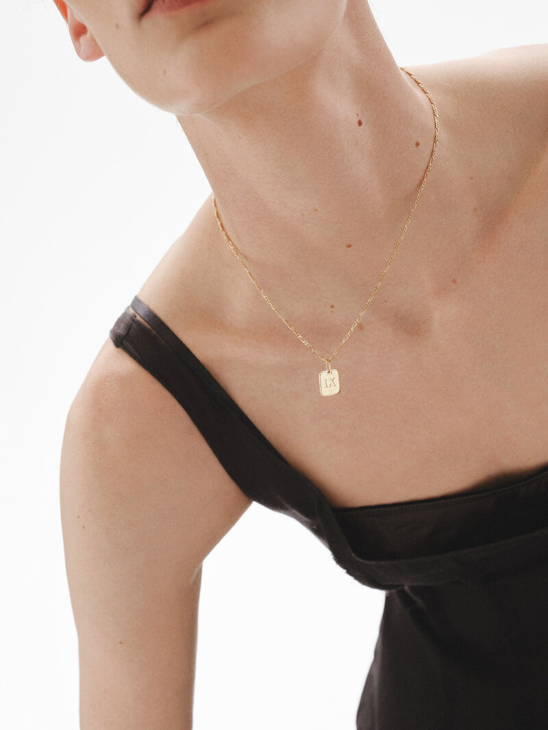 925 silver charm bathed in 18k yellow gold with number 9 image number 2