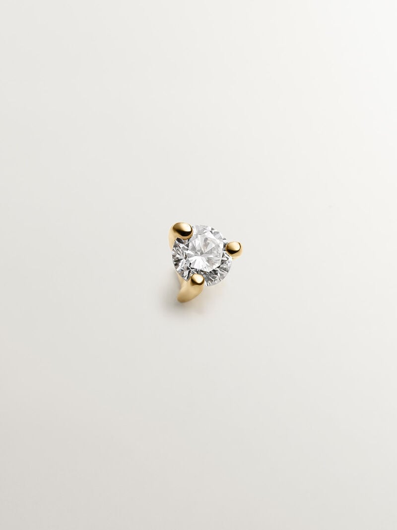 Single 18K yellow gold piercing with 0.04 cts diamond. image number 0