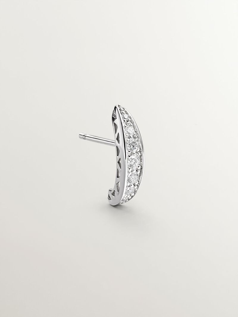 Individual 18K white gold earring with brilliant-cut diamonds image number 2