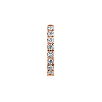 Pendiente individual aro pequeño de oro rosa de 18kt con diamantes de 0,08cts, J00597-03-NEW-H,hi-res