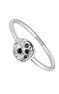 Silver ring with raised detail and black spinel gemstones, J05080-01-BSN
