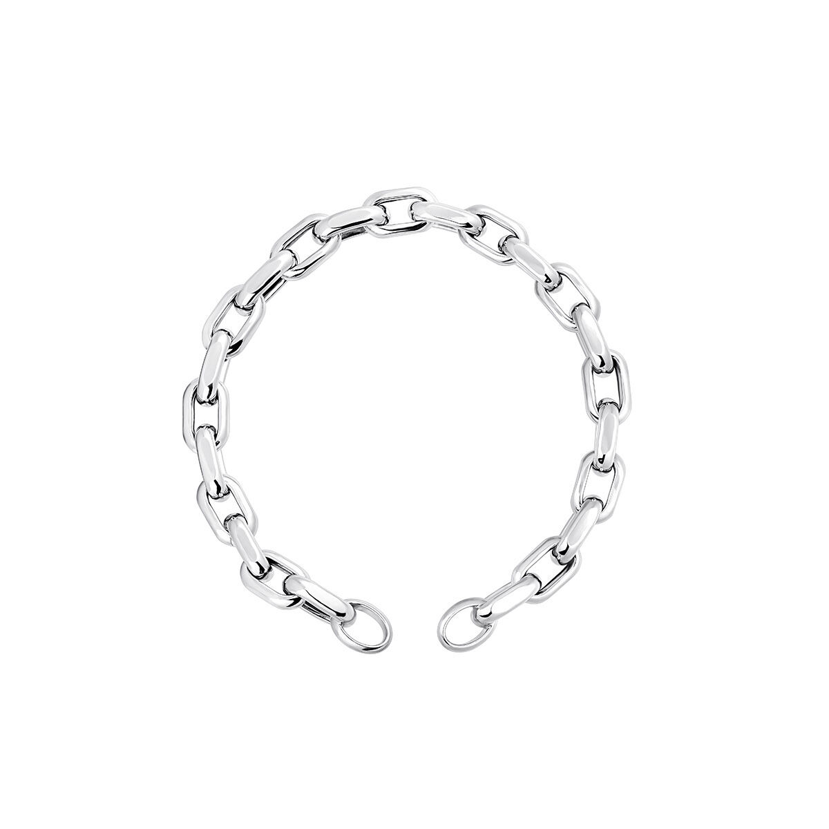 Silver cable link chain bracelet , J05336-01-19, hi-res