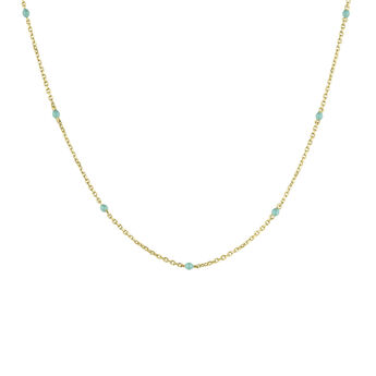 9 ct gold blue enamel ball necklace, J05010-02-TURENA,hi-res