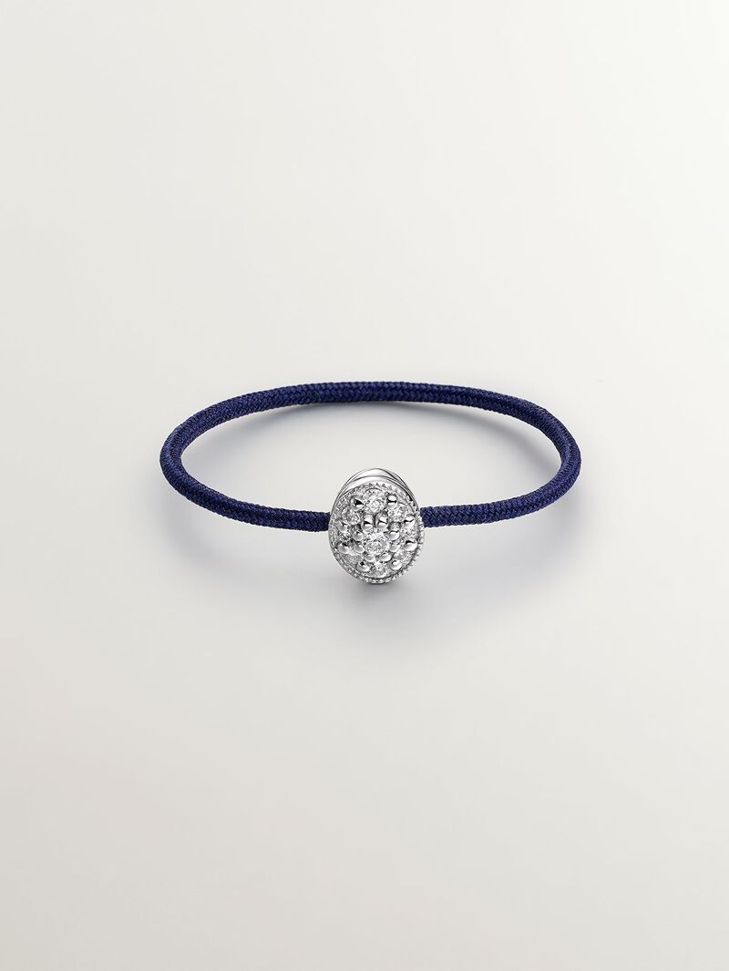 18K white gold and thread ring with diamonds image number 2