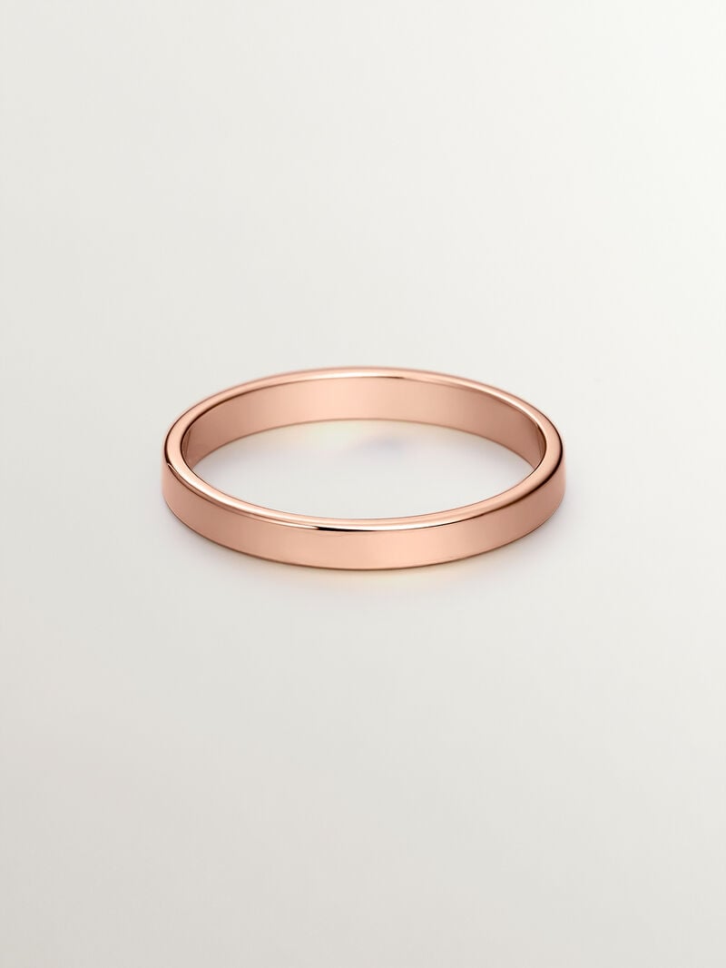 2.40mm flat 18k rose gold wedding band image number 1
