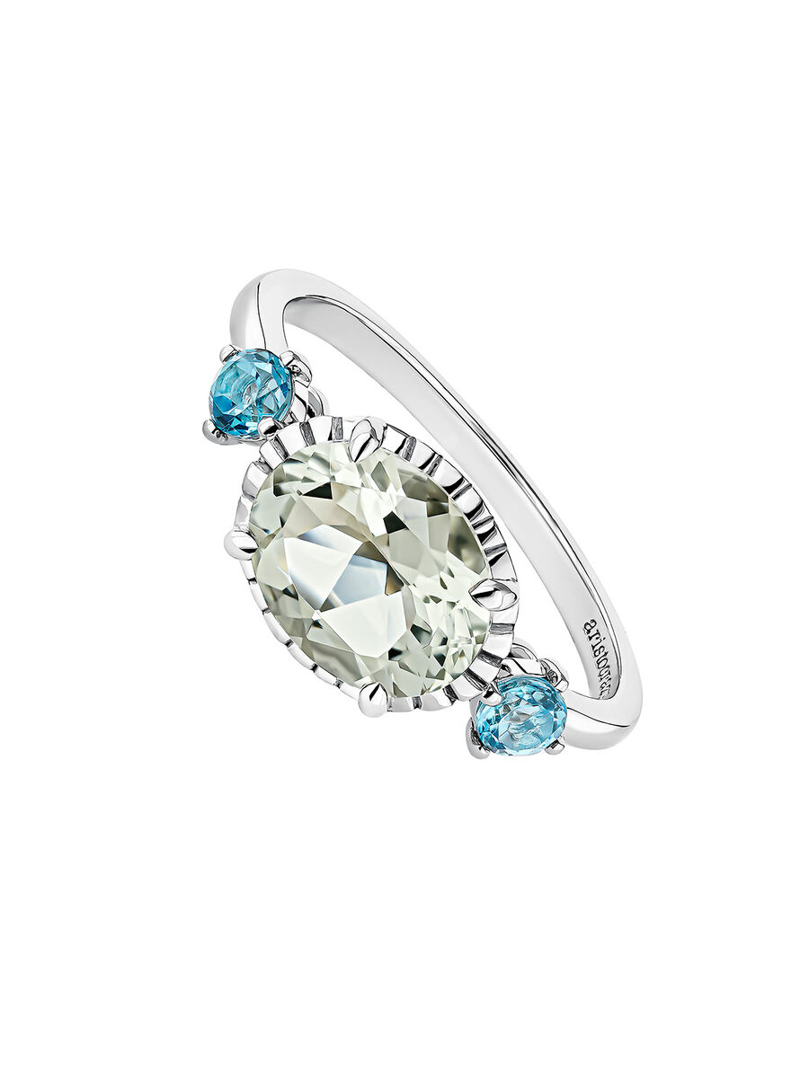 Silver quartz white topaz ring , J04679-01-GQ-SB, hi-res
