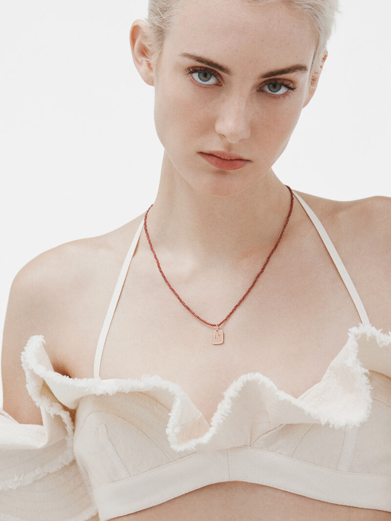 925 silver charm bathed in 18k rose gold with number 9 image number 3