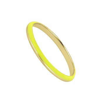 9 ct gold yellow enamel band ring, J05002-02-YELLENA,hi-res