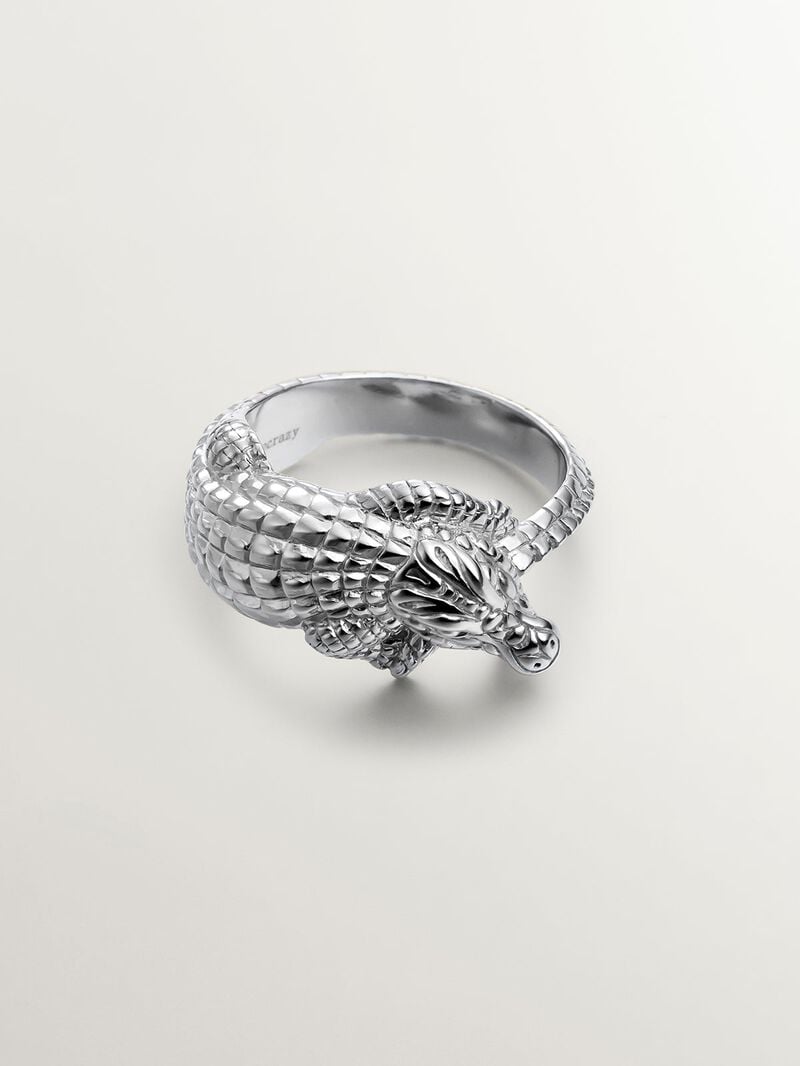 925 silver ring shaped like crocodile image number 4