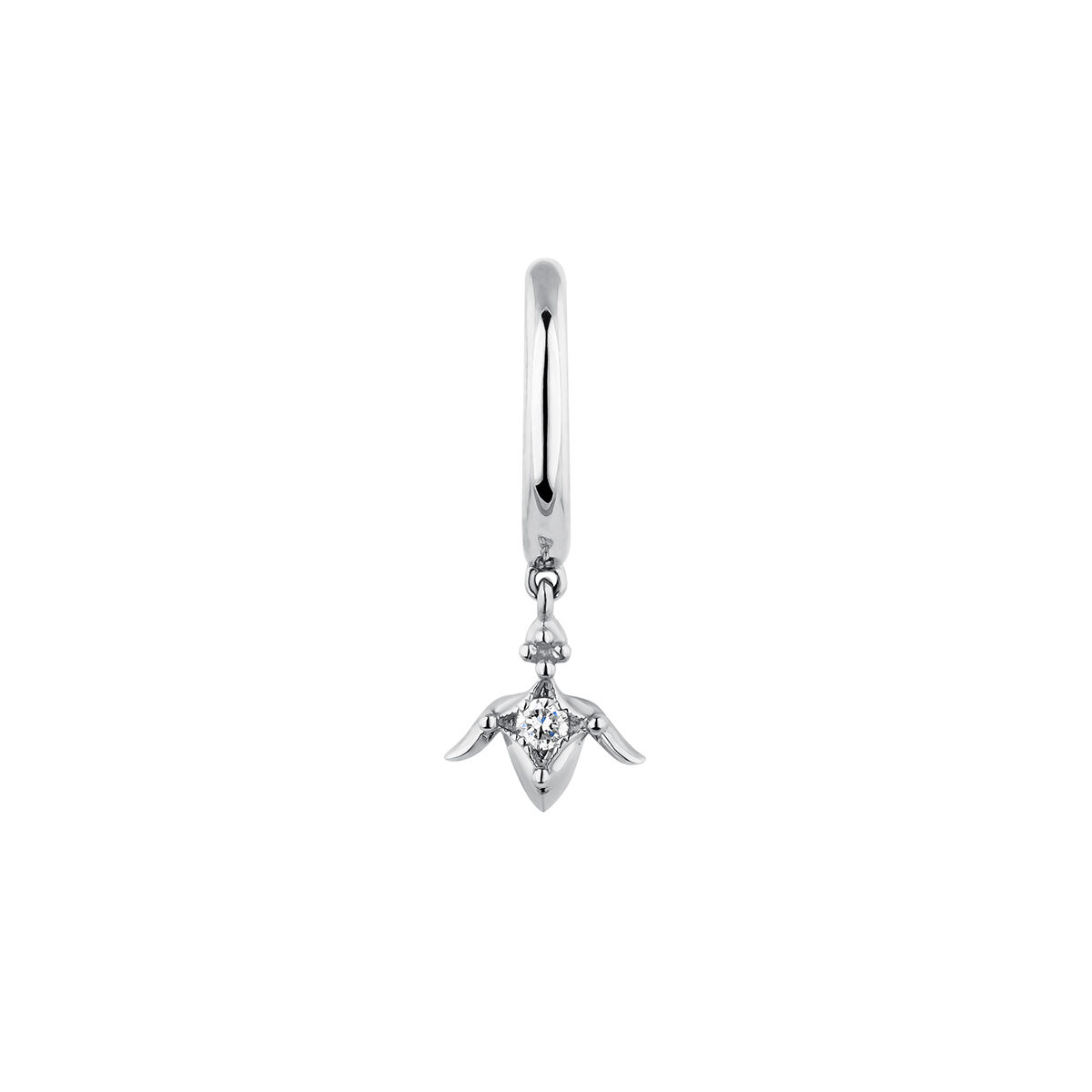 Piercing aro loto diamante 0,012 ct oro blanco 9 kt , J04365-01-H, hi-res