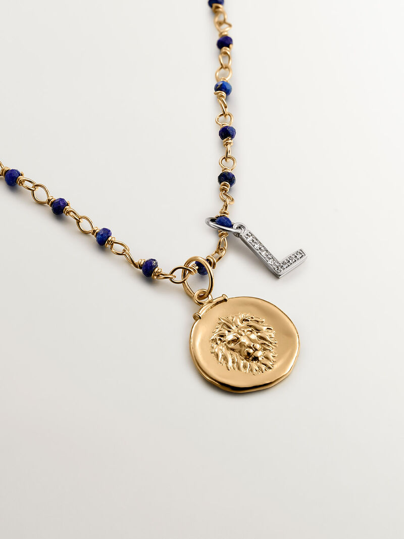 925 Silver Leo Charm bathed in 18K yellow gold image number 4