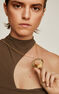 XL wicker-design oval pendant in 18kt yellow gold-plated silver, J04420-02