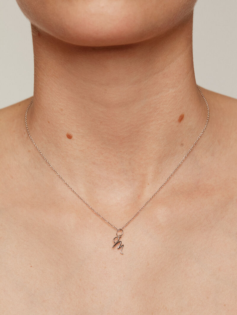 925 Silver Charm with initial M image number 1