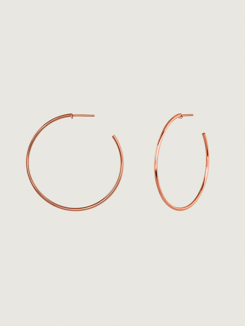 Large hoop earrings made of 925 silver plated in 18K rose gold. image number 0