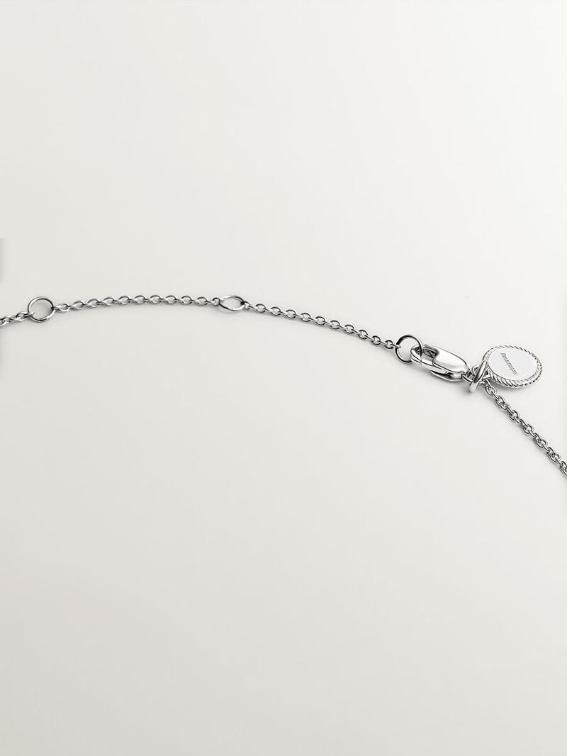 925 silver pendant and 18K white gold with white pearls, white diamonds and gray enamel image number 6
