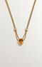 Pendant in 18k yellow gold-plated silver with yellow quartz, J05300-02-CI