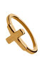 Rose gold plated simple cross ring , J00861-03