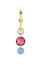 9k gold hoop earring with a rhodolite pendant , J04767-02-RO-LB-H