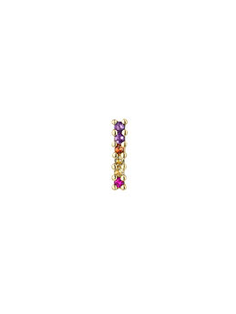 Line piercing in 18k yellow gold with multicoloured gemstones, J05239-02-MULTI-H-18,hi-res