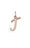 Rose gold-plated silver J initial charm  , J03932-03-J