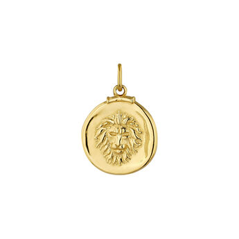 Pendentif lion argent plaqué or  , J04780-02-LEO, mainproduct