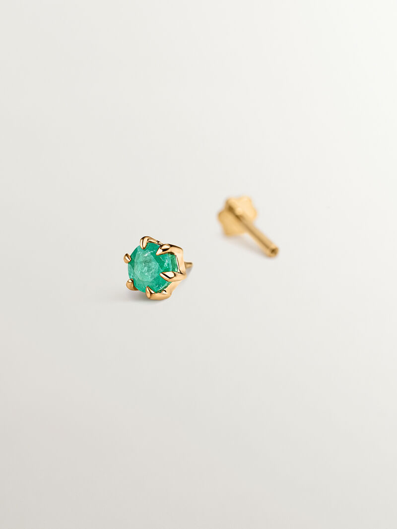 Individual 18k yellow gold pending with Esmeralda Verde image number 2