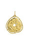 Charm medalla irregular de plata bañada en oro amarillo de 18kt con piedras topacios blancos, J05206-02-WT