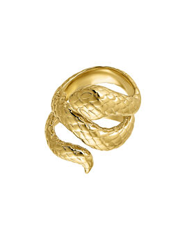 Anillo serpiente abierta plata recubierta oro, J00305-02,hi-res