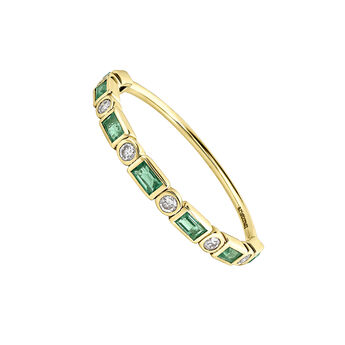 9 ct gold emerald halo ring, J04980-02-EM,hi-res